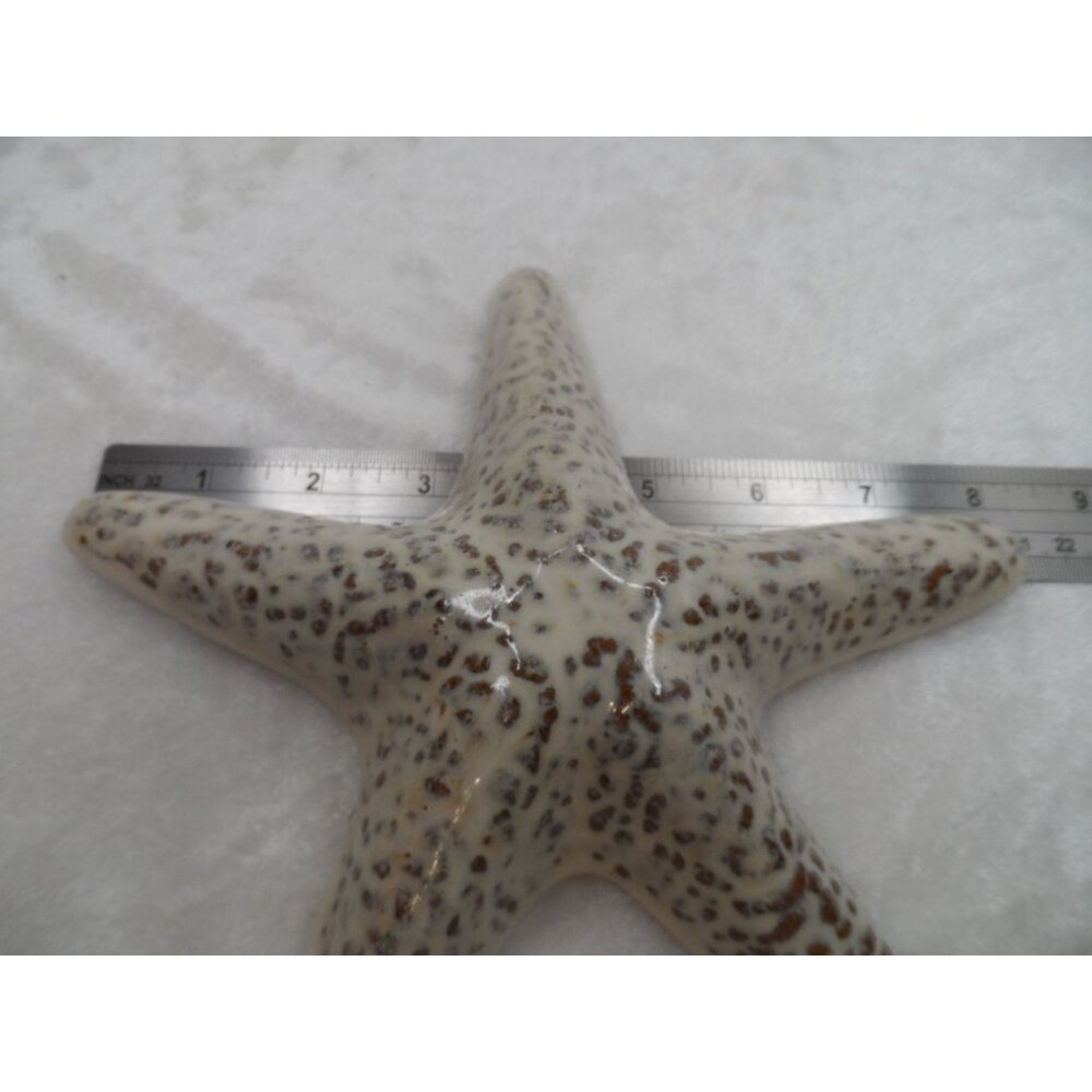 Ceramic Starfish Decor 8" Beige Coastal Beach House Accent - Picture 4 of 6